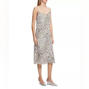 NWT Theory Leopard Print Bias Cut Slip Dress Small MSRP $425